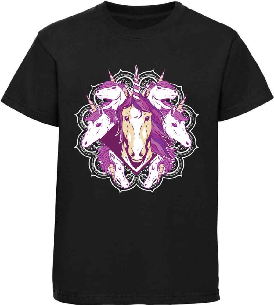 Printed Kids T-Shirt Unicorn Heads